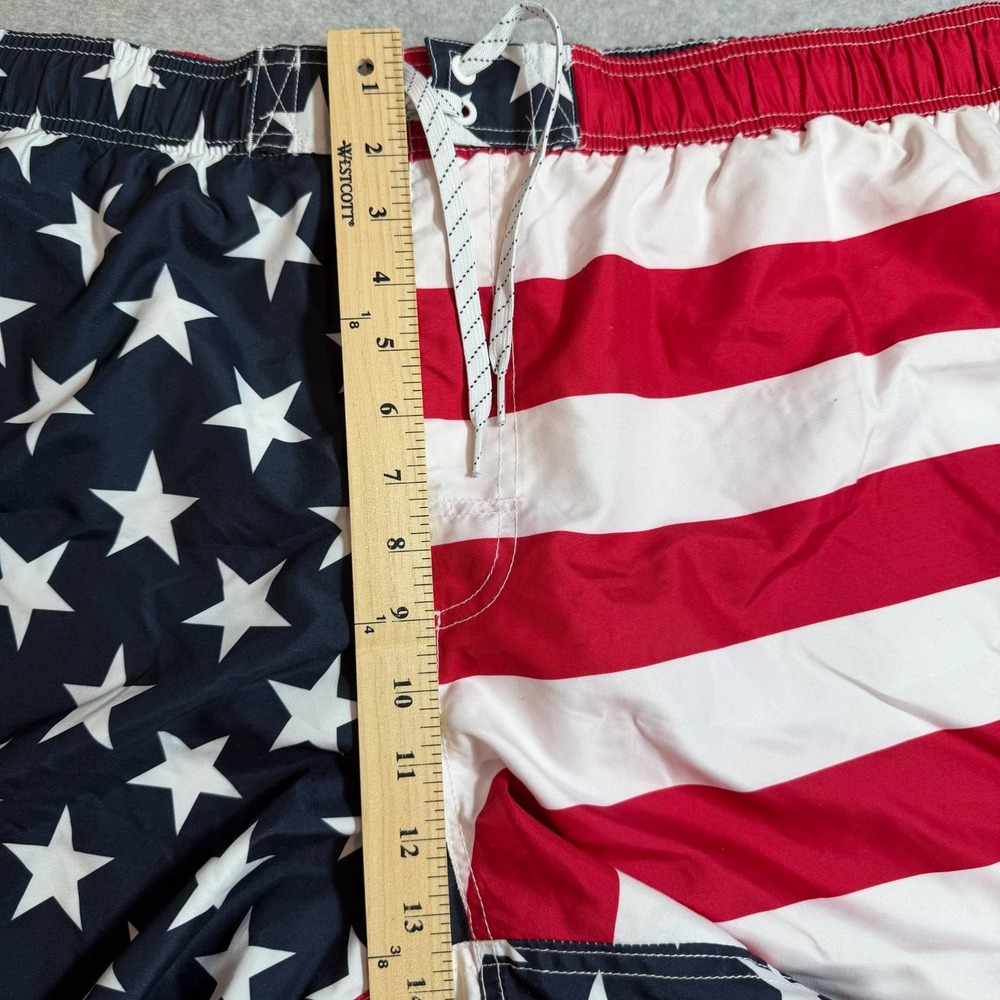 George Mens 2XL American Flag Stars Stripes Swim Trunks Board Shorts Patriotic - Picture 9 of 9